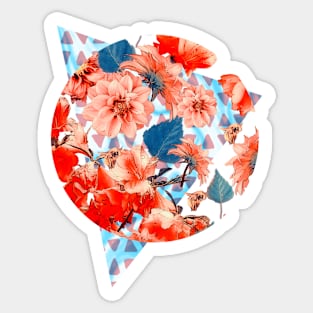 Geometric Flowers and Bees Sticker